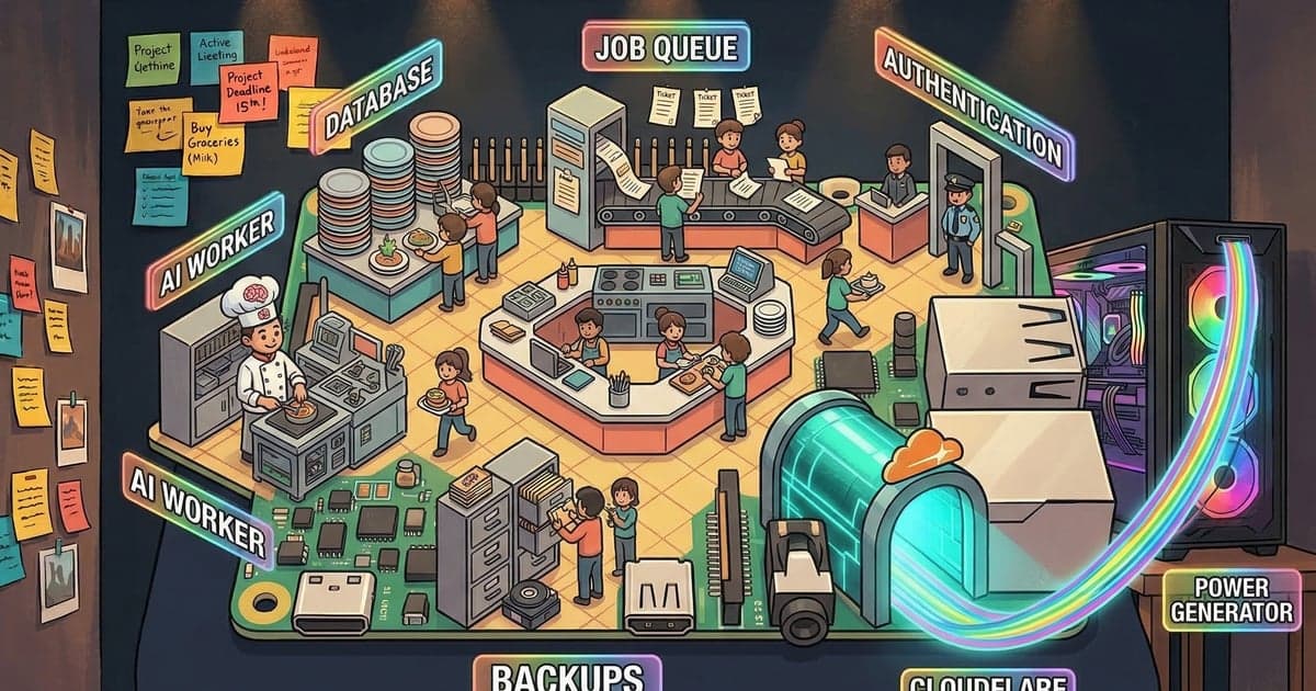 The Architecture: How I Fit a Full AI App on an $80 Computer (And My Gaming PC Helps) header image